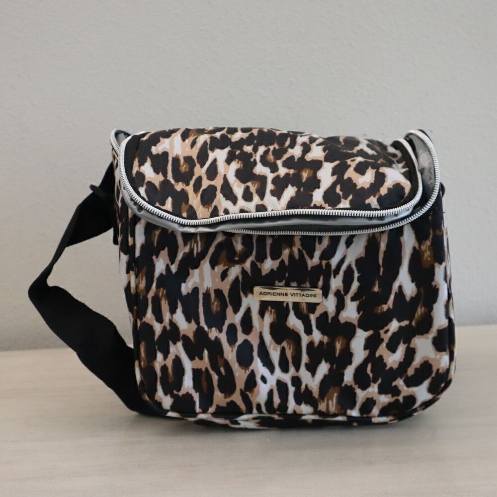 Adrienne Vittadini AVTB7747 Leopard Print 9" Fashion Crossbody Cooler Satchel